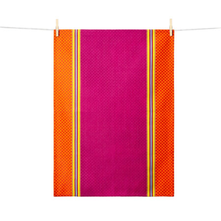 Torchon violet fabriqué en France.