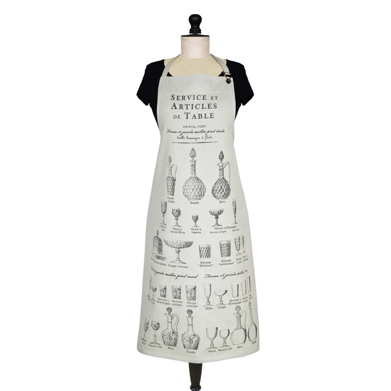 Tablier Verres écru made in France