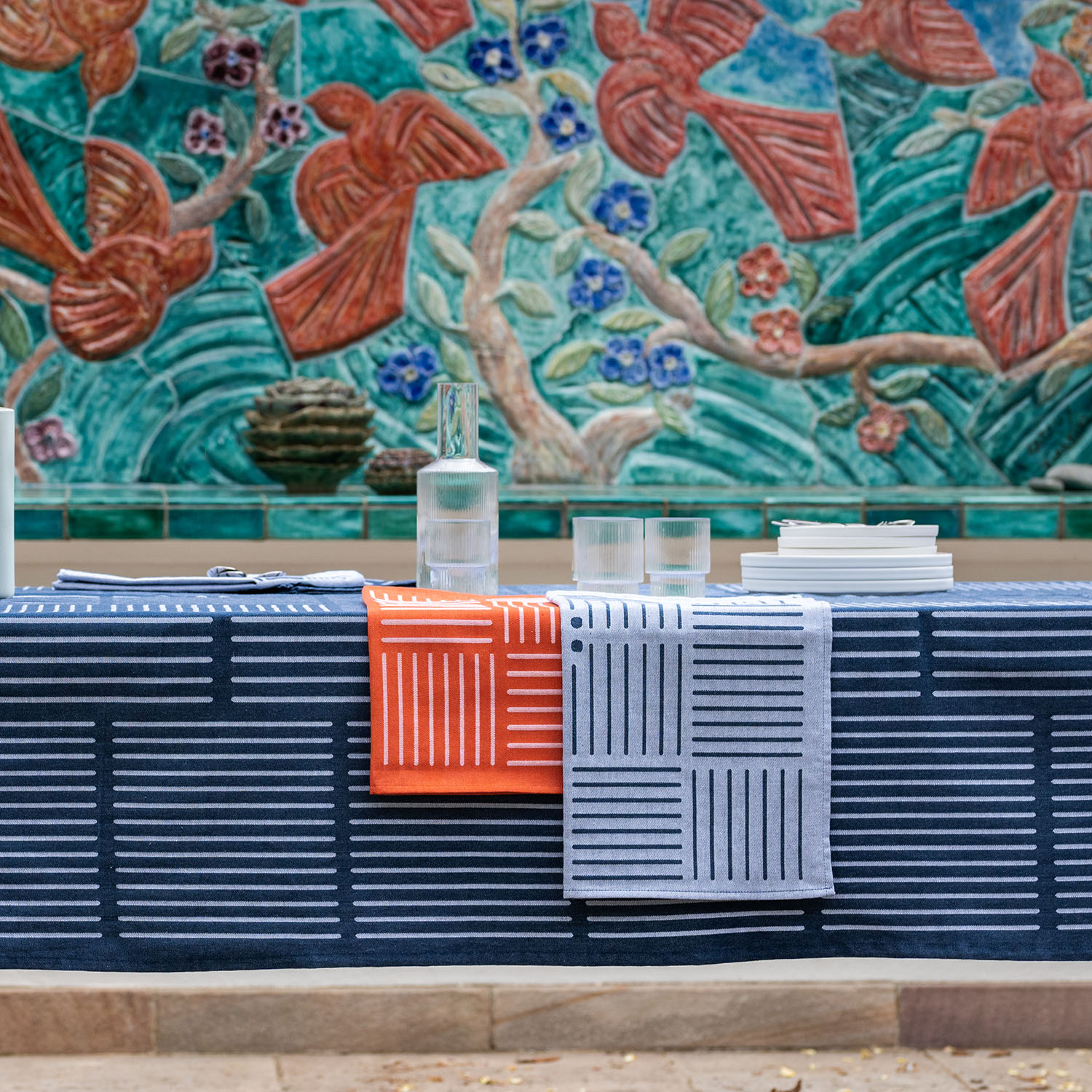 Table linge basque avec