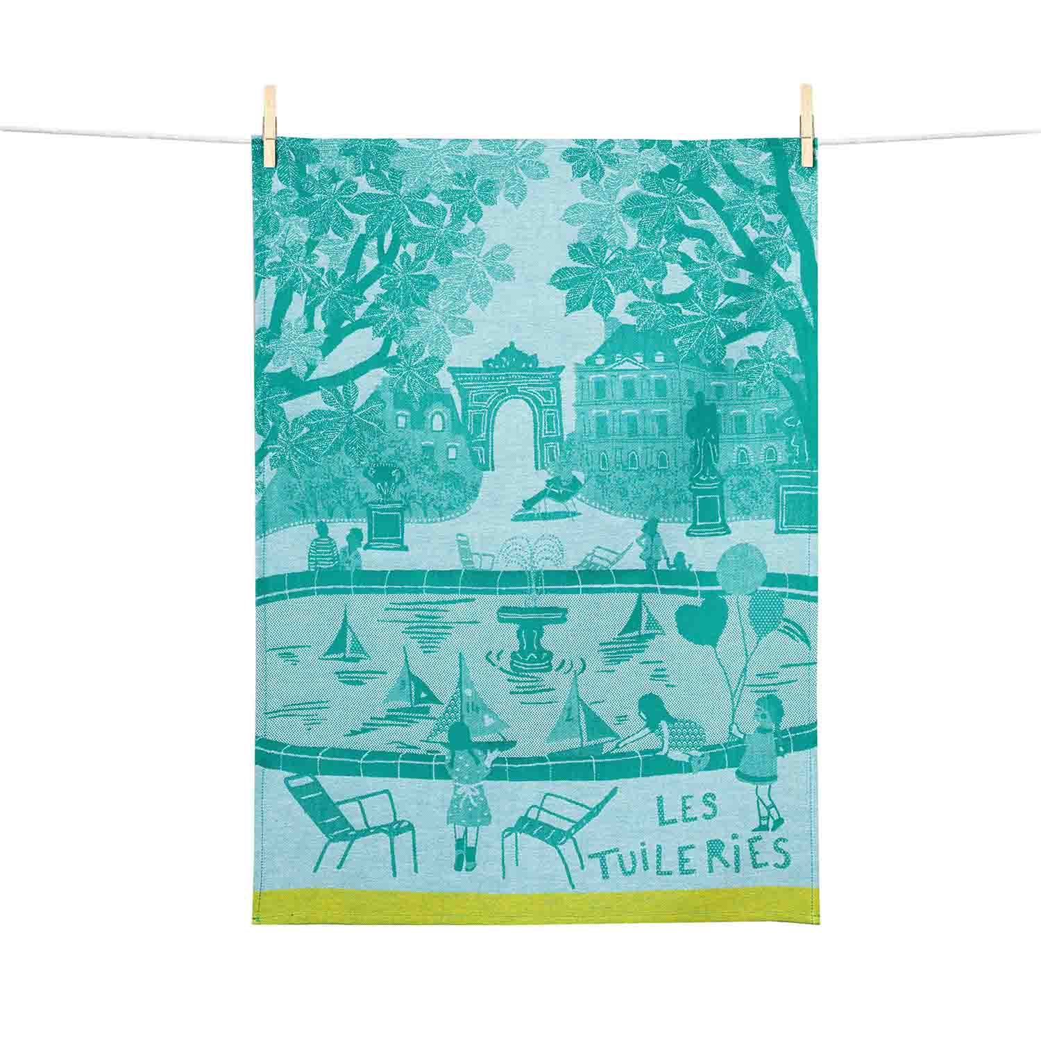 Torchon Paris fabriqué en France en jacquard. Souvenir de France idéal.