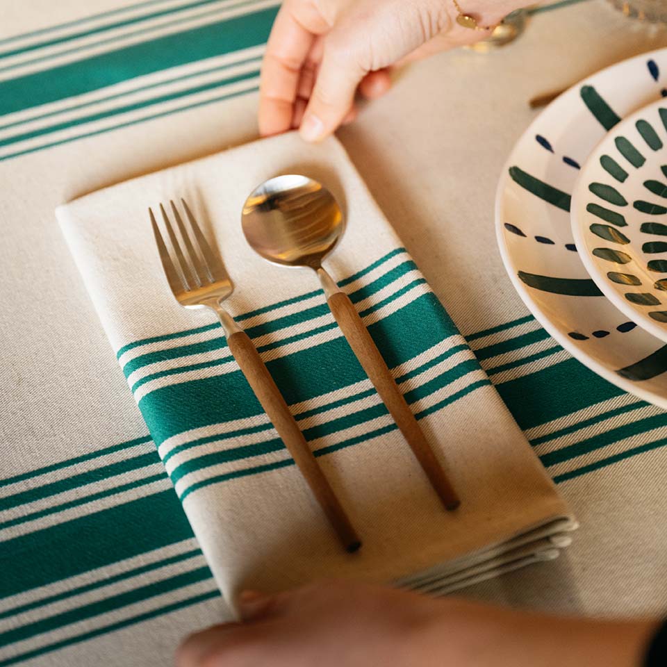 SERVIETTE COUTIL VERT – Image 3