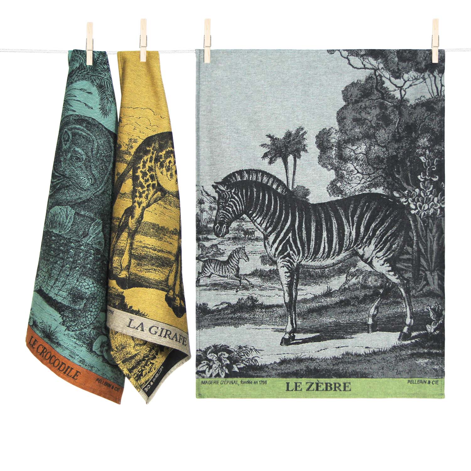 COFFRET 3 TORCHONS GRANDS ANIMAUX