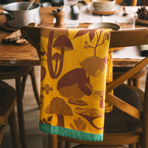 Torchon jaune décoration d'automne