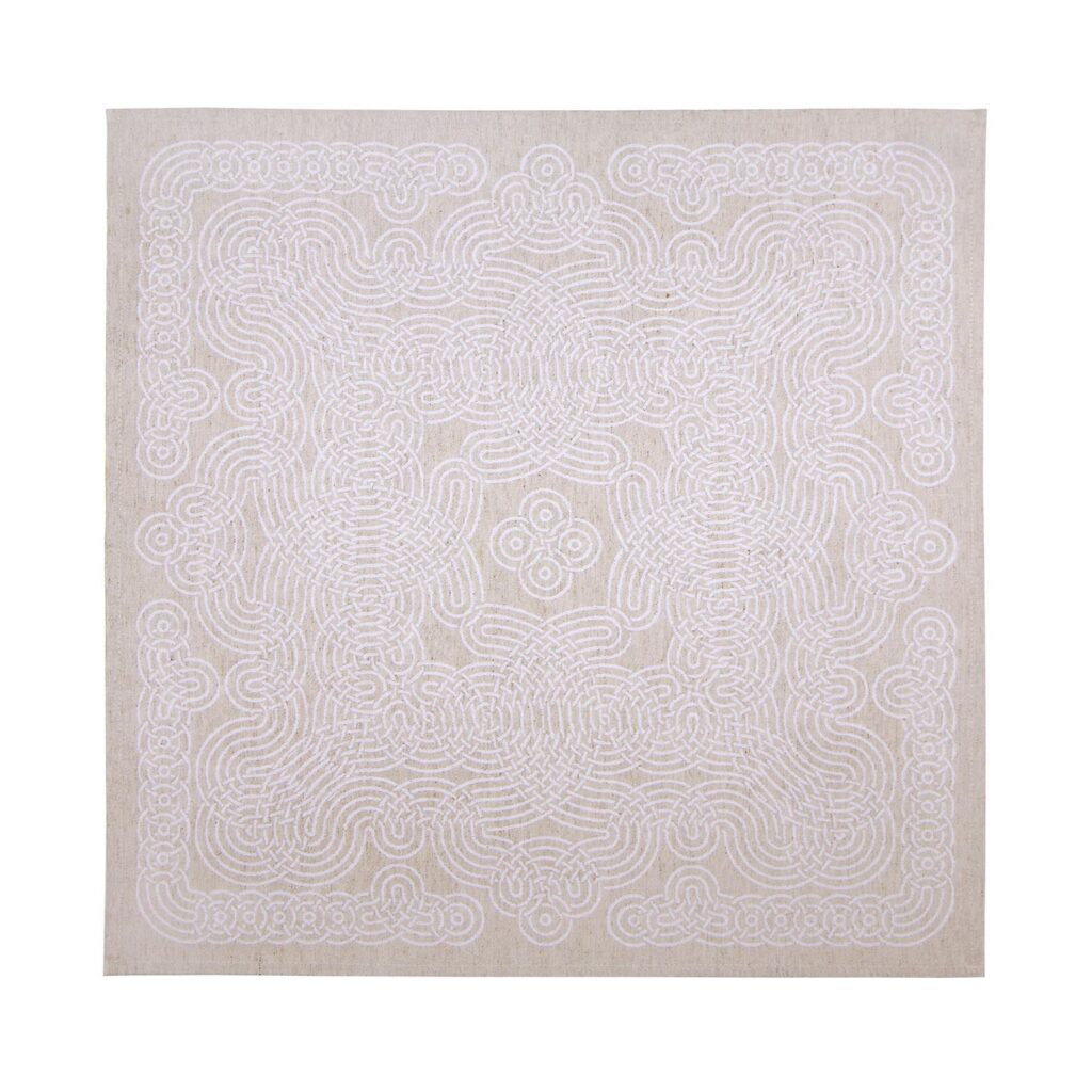 SERVIETTE MÉANDRE LIN/BLANC