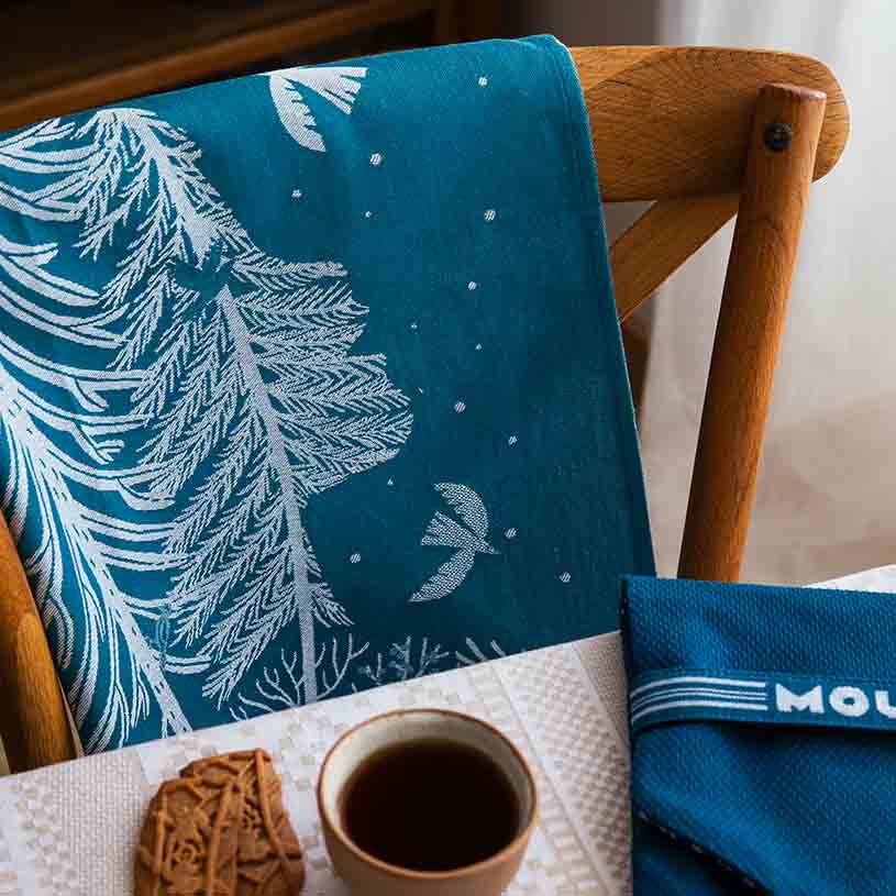 Torchon bleu haut de galle